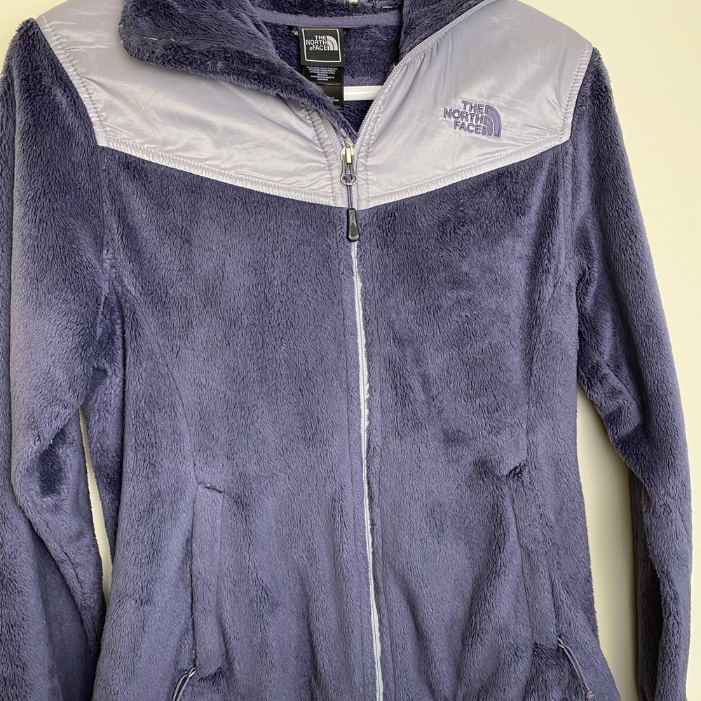 The North Face Women's Oso Hoodie Greystone Blue w/ Scarf & Hat Size M